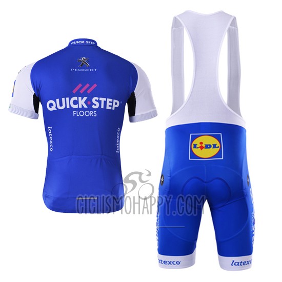 Quick Step Floor Cycling Jersey Bib Short 2017 Short Sleeve Blue